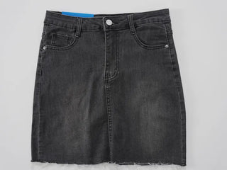 Doe black washed denim mini skirt