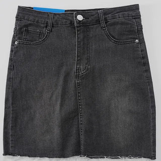 Doe black washed denim mini skirt