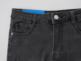 Doe black washed denim mini skirt