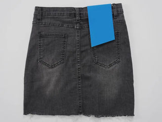Doe black washed denim mini skirt