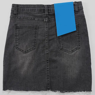 Doe black washed denim mini skirt