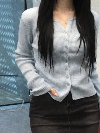 Bello Ribbed Slit Knit Long Sleeve Cardigan