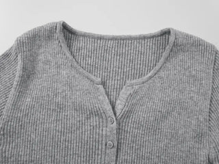 Bello Ribbed Slit Knit Long Sleeve Cardigan