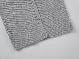 Bello Ribbed Slit Knit Long Sleeve Cardigan