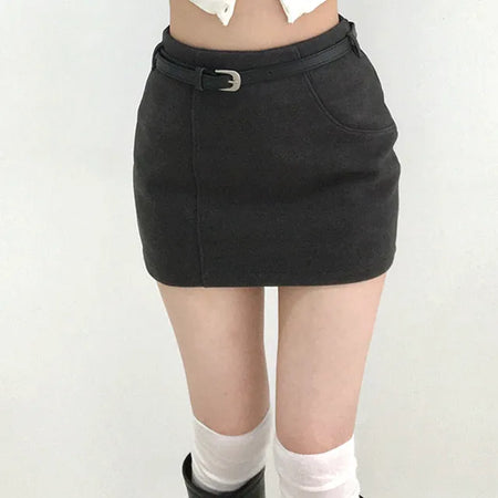 Elu Cut H-Line Basic Mini Skirt