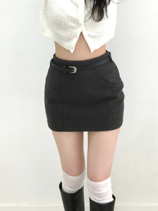 Elu Cut H-Line Basic Mini Skirt