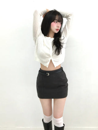 Elu Cut H-Line Basic Mini Skirt