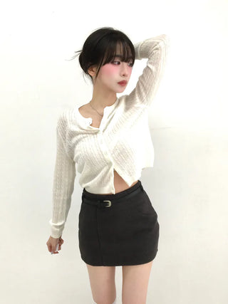 Elu Cut H-Line Basic Mini Skirt