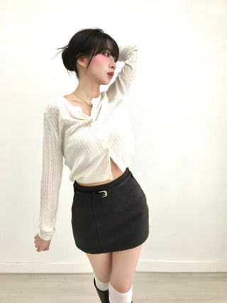Elu Cut H-Line Basic Mini Skirt