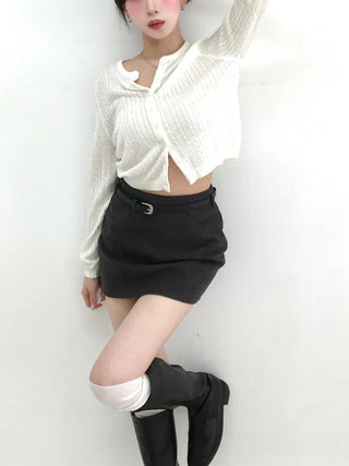 Elu Cut H-Line Basic Mini Skirt