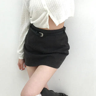 Elu Cut H-Line Basic Mini Skirt