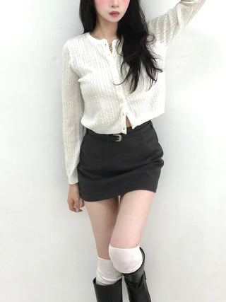Elu Cut H-Line Basic Mini Skirt