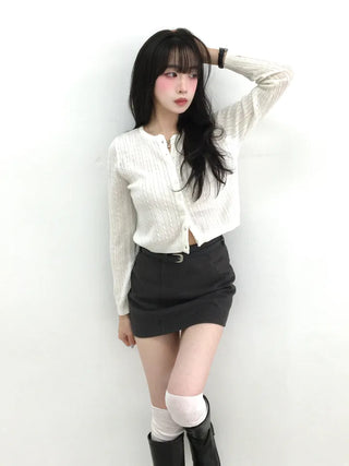 Elu Cut H-Line Basic Mini Skirt