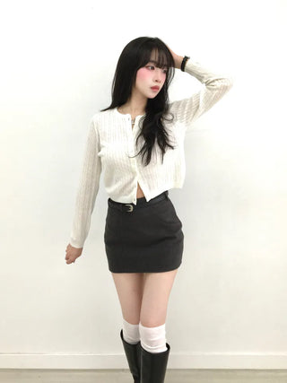 Elu Cut H-Line Basic Mini Skirt