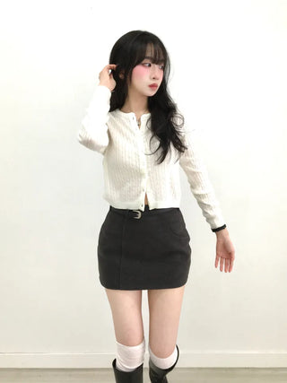 Elu Cut H-Line Basic Mini Skirt