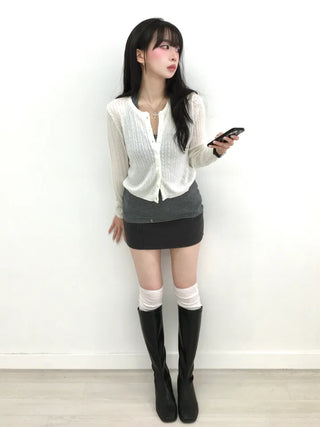 Rayu Striped Halterneck Long Sleeveless Top