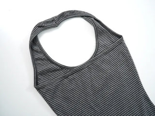 Rayu Striped Halterneck Long Sleeveless Top