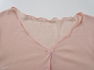 Zento Crop Basic Tencel Long Sleeve Cardigan