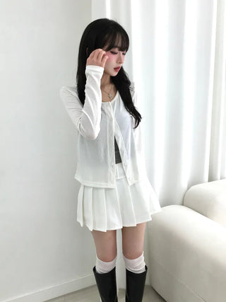 Onyx Delicate Fit Pastel Round Neck Long Sleeve Cardigan