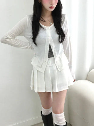 Onyx Delicate Fit Pastel Round Neck Long Sleeve Cardigan