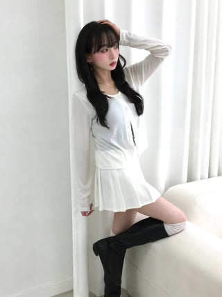 Onyx Delicate Fit Pastel Round Neck Long Sleeve Cardigan