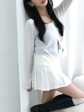 Onyx Delicate Fit Pastel Round Neck Long Sleeve Cardigan