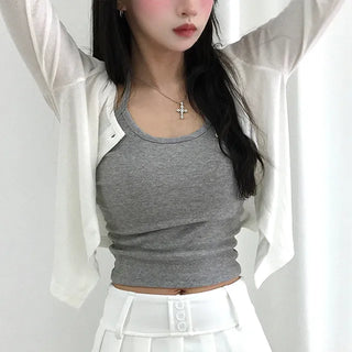 Onyx Delicate Fit Pastel Round Neck Long Sleeve Cardigan