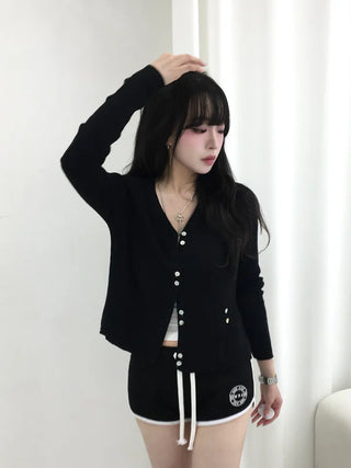 Hiro V-neck Ribbed Cardigan