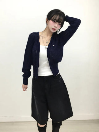 Junie Cable Knit Boucle Cardigan