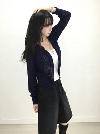 Junie Cable Knit Boucle Cardigan