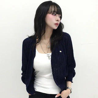 Junie Cable Knit Boucle Cardigan