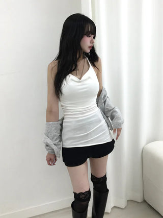 Misu Shirred Layered Halter Neck