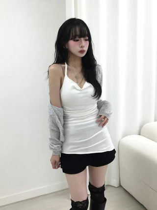 Misu Shirred Layered Halter Neck