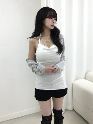 Misu Shirred Layered Halter Neck