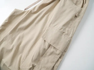 Quilted Cargo Pocket Elastic Waist Long Wide Pants