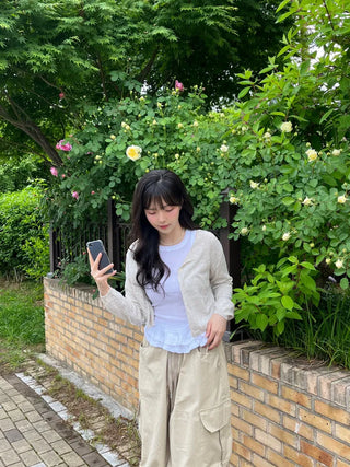 Juna Round Neck Relaxed Fit Summer Cardigan