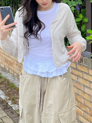 Juna Round Neck Relaxed Fit Summer Cardigan