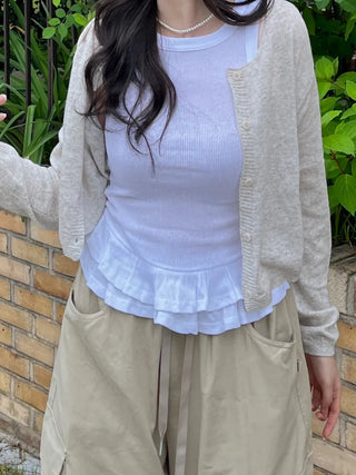 Juna Round Neck Relaxed Fit Summer Cardigan