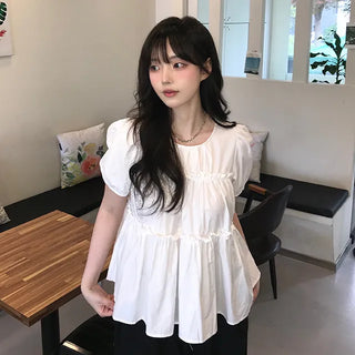 Rubin Frill Shirred Tiered Blouse