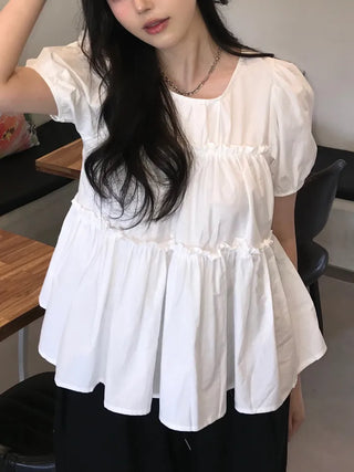 Rubin Frill Shirred Tiered Blouse