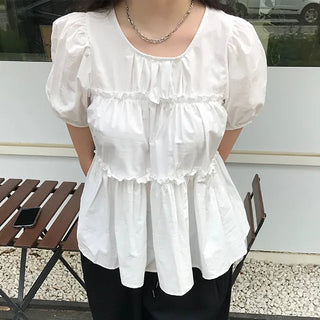 Rubin Frill Shirred Tiered Blouse