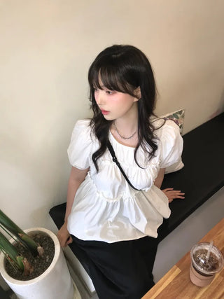 Rubin Frill Shirred Tiered Blouse