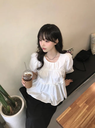 Rubin Frill Shirred Tiered Blouse