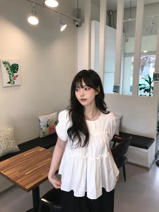 Rubin Frill Shirred Tiered Blouse