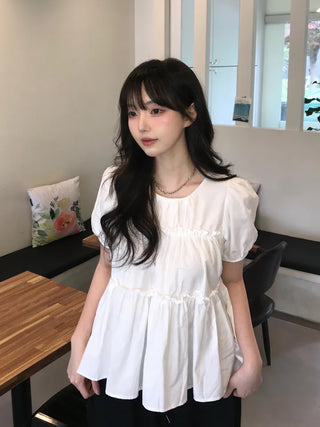 Rubin Frill Shirred Tiered Blouse