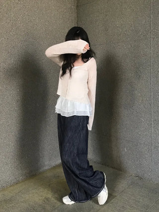 Ceramic Cool Flow Raw Denim Elastic Waist Pants