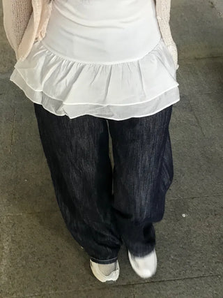 Ceramic Cool Flow Raw Denim Elastic Waist Pants