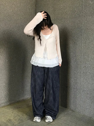 Ceramic Cool Flow Raw Denim Elastic Waist Pants