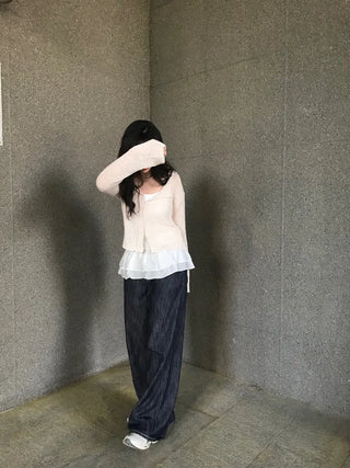 Ceramic Cool Flow Raw Denim Elastic Waist Pants