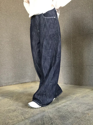 Ceramic Cool Flow Raw Denim Elastic Waist Pants